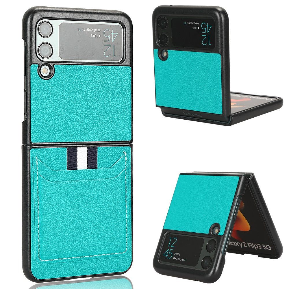 Til Samsung Galaxy Z Flip3 5G Etui PU Læder Kort holder Telefon Bagcover