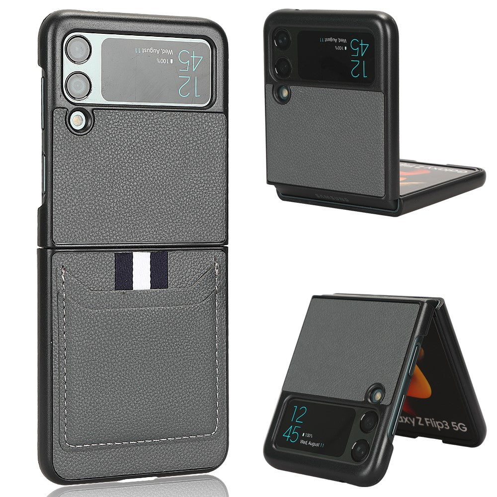Til Samsung Galaxy Z Flip3 5G Etui PU Læder Kort holder Telefon Bagcover