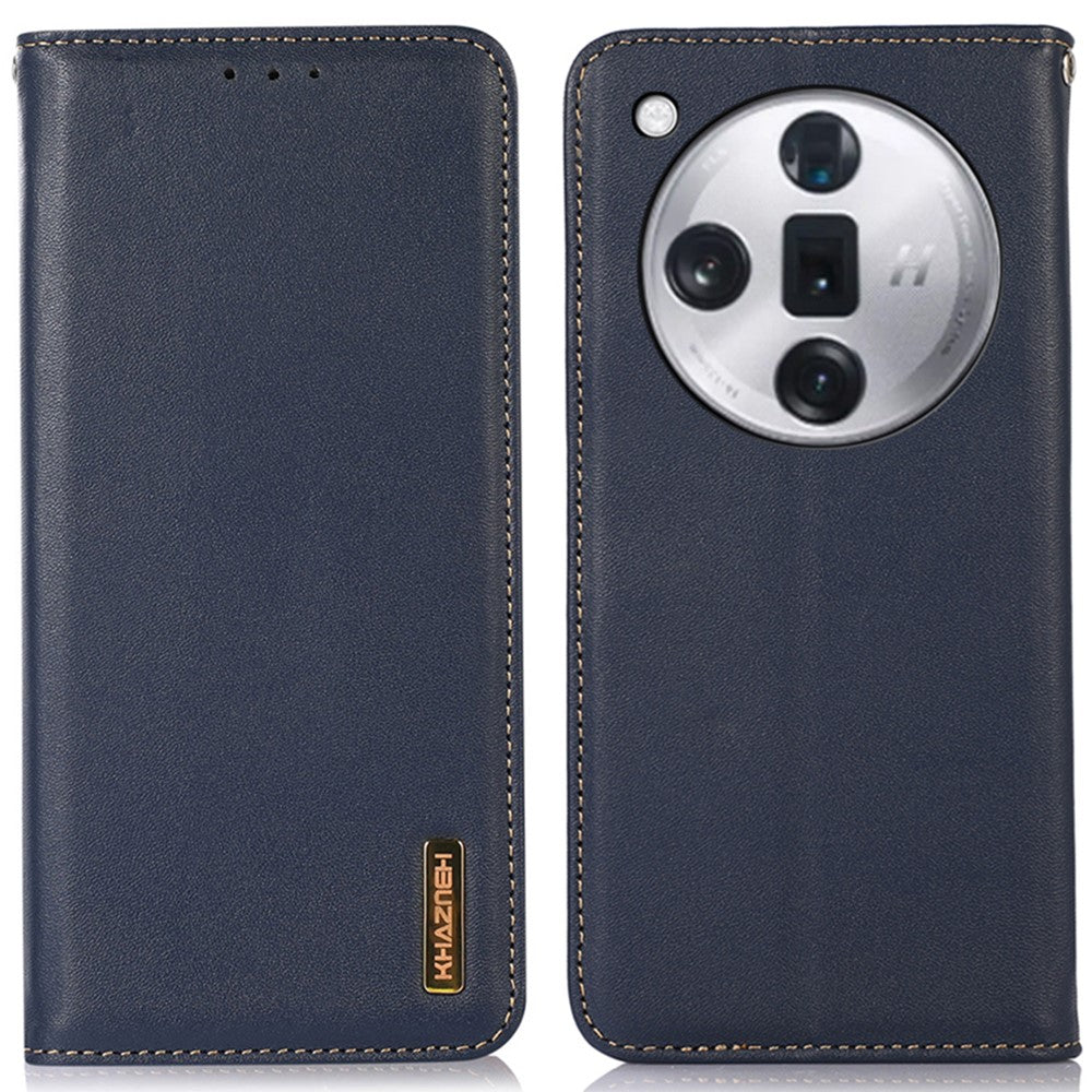 KHAZNEH For Oppo Find X7 5G Case Genuine Cow Leather+TPU Phone Wallet Cover