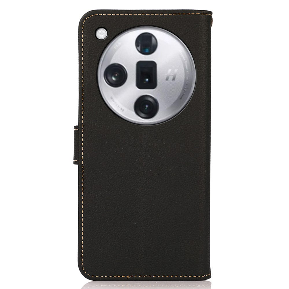 KHAZNEH For Oppo Find X7 Pro / Find X7 Ultra Genuine Cow Leather Phone Case RFID Blocking