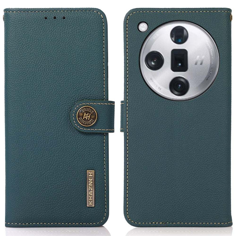 KHAZNEH For Oppo Find X7 Pro / Find X7 Ultra Genuine Cow Leather Phone Case RFID Blocking