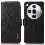 KHAZNEH For Oppo Find X7 5G Case Genuine Cow Leather+TPU Litchi Texture Phone Cover