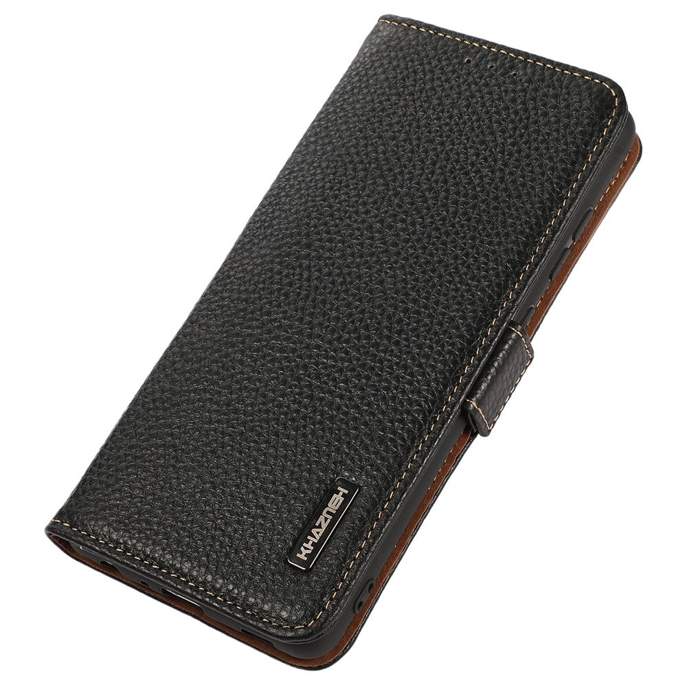 KHAZNEH For Oppo Find X7 5G Case Genuine Cow Leather+TPU Litchi Texture Phone Cover