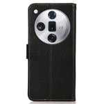KHAZNEH For Oppo Find X7 5G Case Genuine Cow Leather+TPU Litchi Texture Phone Cover