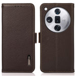 KHAZNEH For Oppo Find X7 5G Case Genuine Cow Leather+TPU Litchi Texture Phone Cover