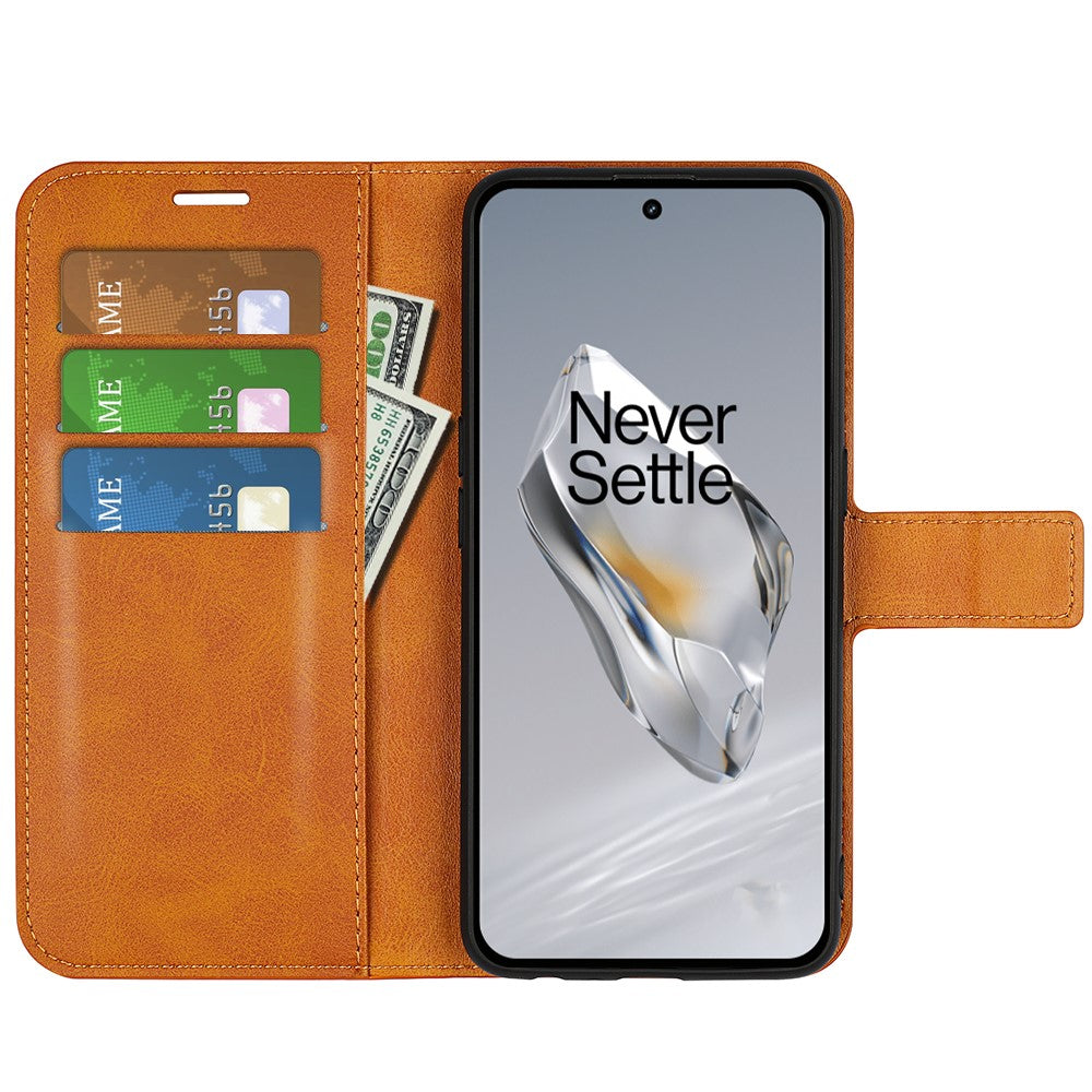 OnePlus 12 5G PU-läder Folio-fodral Magnetiskt spänne Flip-fodral Plånbok