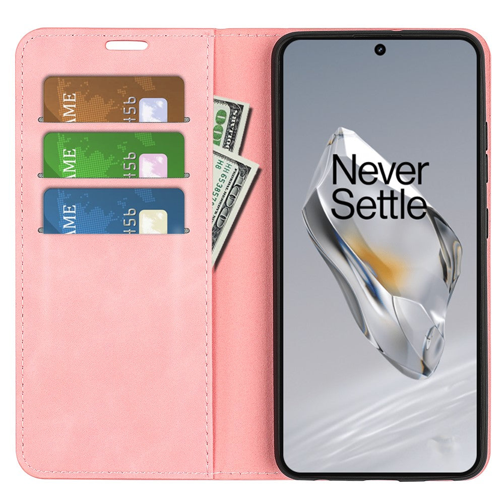 OnePlus 12 5G PU-läder med hudkontakt Plånboksfodral med fällbart lock mobilfodral