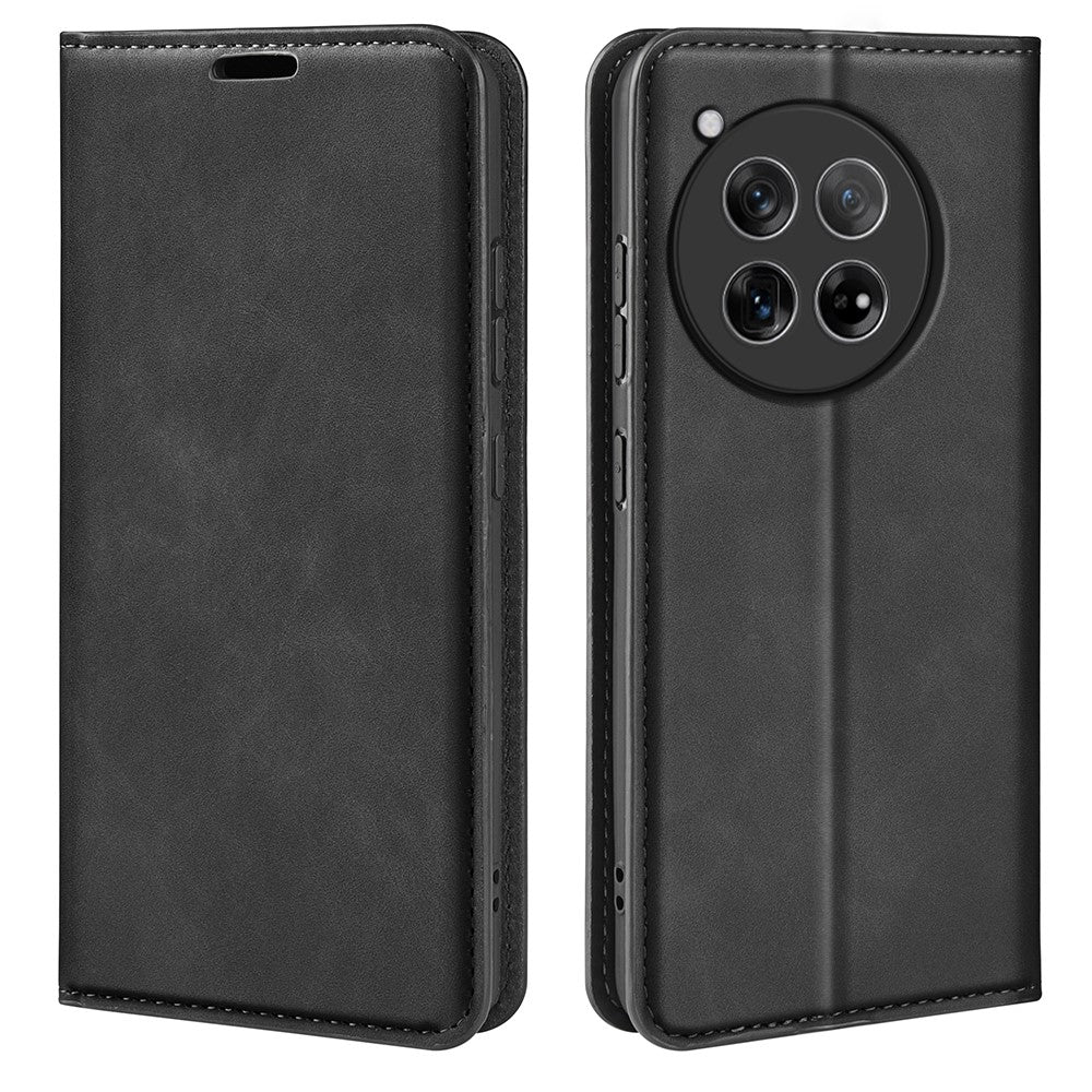 For OnePlus 12 5G PU Leather Skin-touch Case Wallet Flip Phone Cover