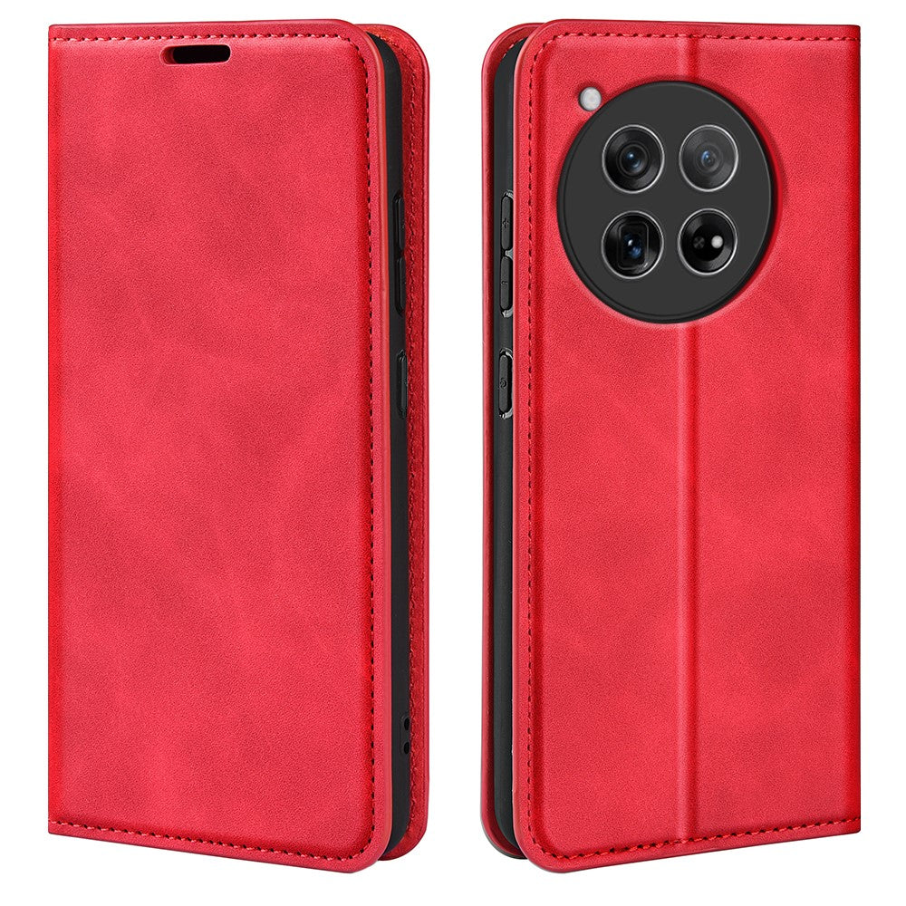 For OnePlus 12 5G PU Leather Skin-touch Case Wallet Flip Phone Cover