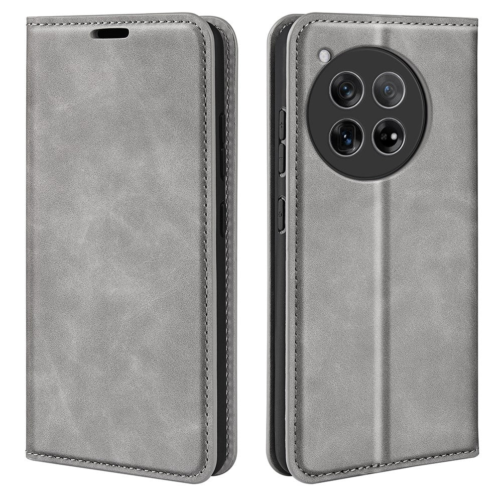 OnePlus 12 5G PU-läder med hudkontakt Plånboksfodral med fällbart lock mobilfodral