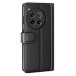 OnePlus 12 5G plånboksfodral i äkta splitläder med stötsäkert TPU-skal