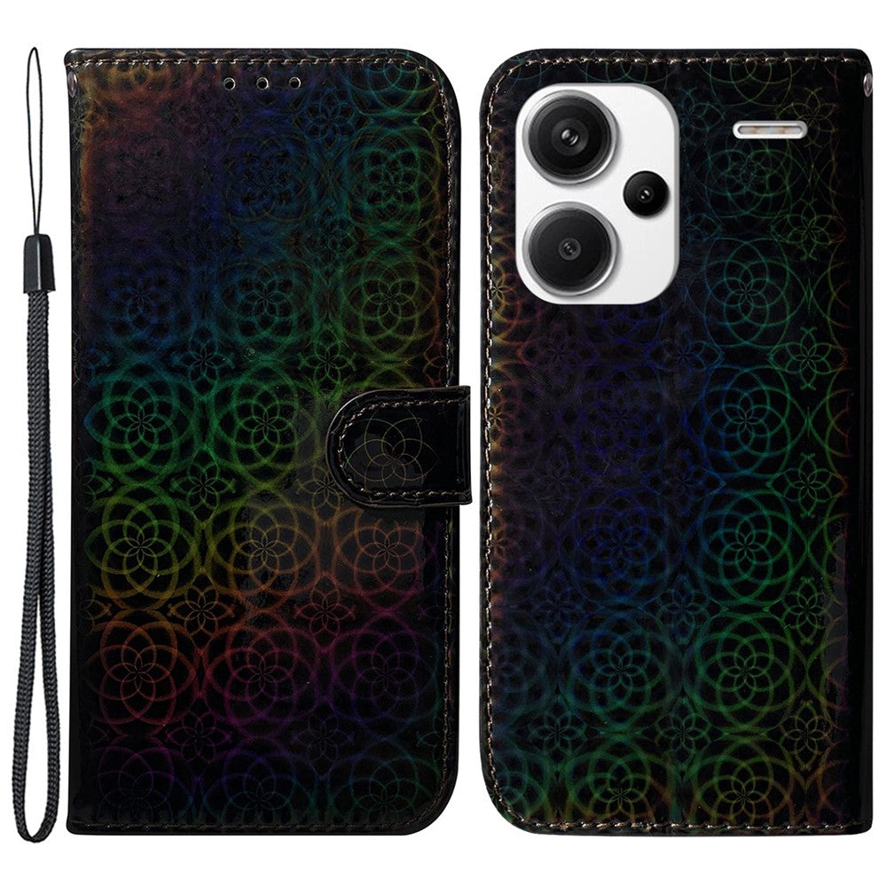 Läderfodral för Xiaomi Redmi Note 13 Pro+ 5G, bländande blommigt mobilfodral
