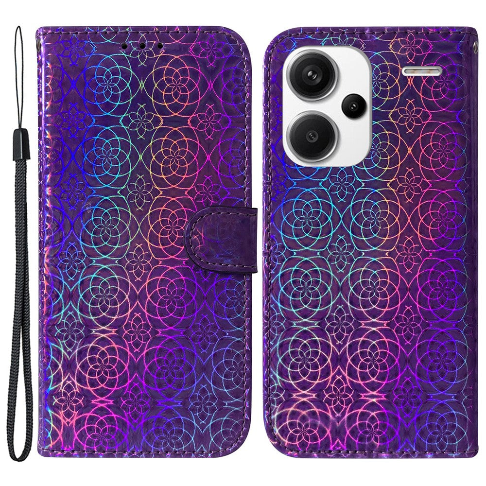 Läderfodral för Xiaomi Redmi Note 13 Pro+ 5G, bländande blommigt mobilfodral