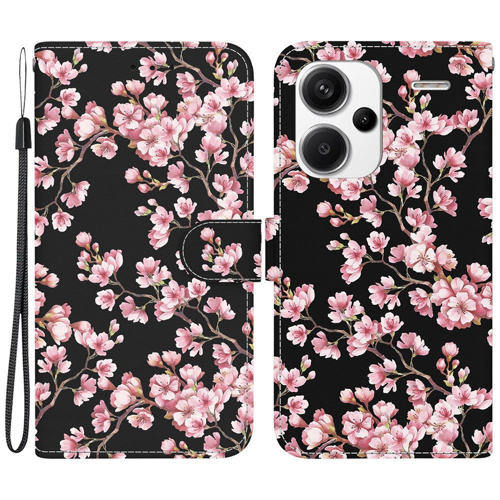 Xiaomi Redmi Note 13 Pro+ 5G mobilskal Mönstertryck Fodral Stativ Handledsrem