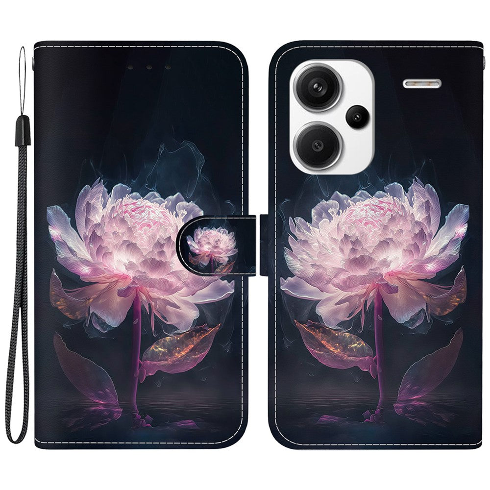 For Xiaomi Redmi Note 13 Pro+ 5G Phone Case Pattern Printing Cover Stand Wrist Strap