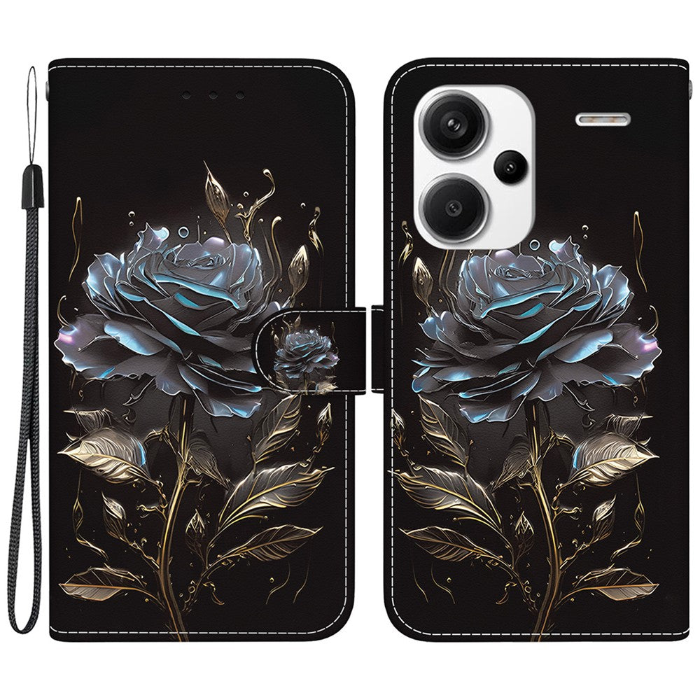 Xiaomi Redmi Note 13 Pro+ 5G mobilskal Mönstertryck Fodral Stativ Handledsrem