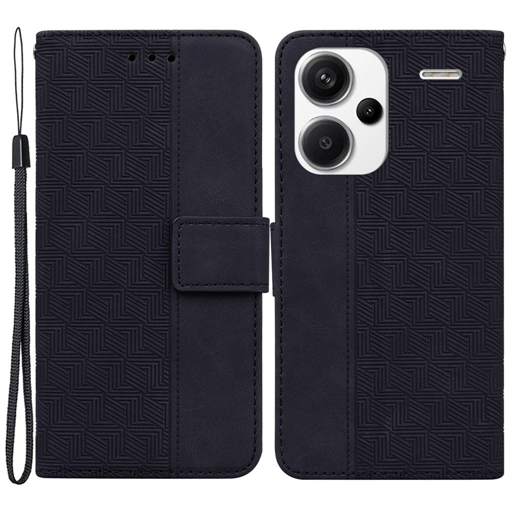 For Xiaomi Redmi Note 13 Pro+ 5G Wallet Case Geometry Pattern PU Leather Phone Cover