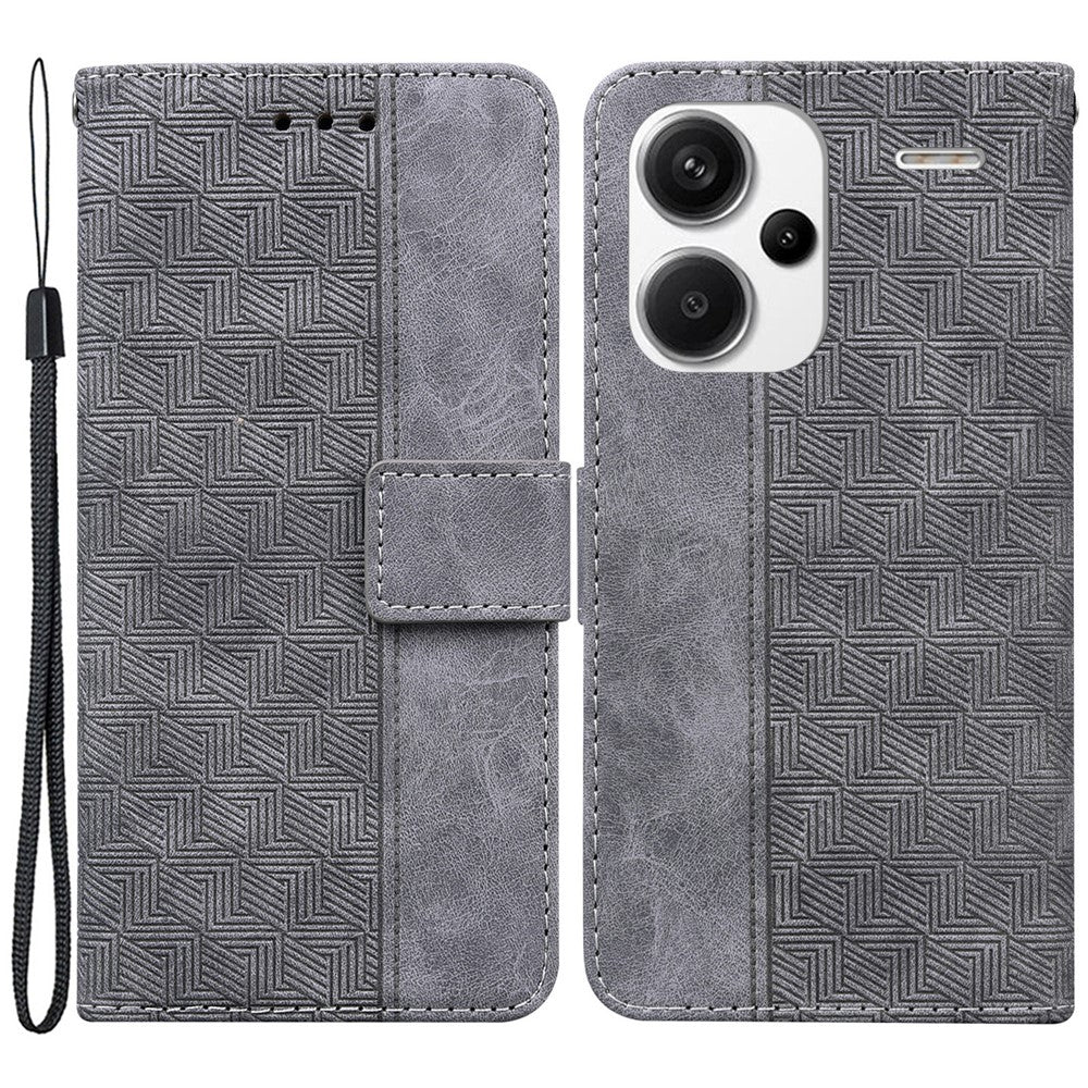 For Xiaomi Redmi Note 13 Pro+ 5G Wallet Case Geometry Pattern PU Leather Phone Cover