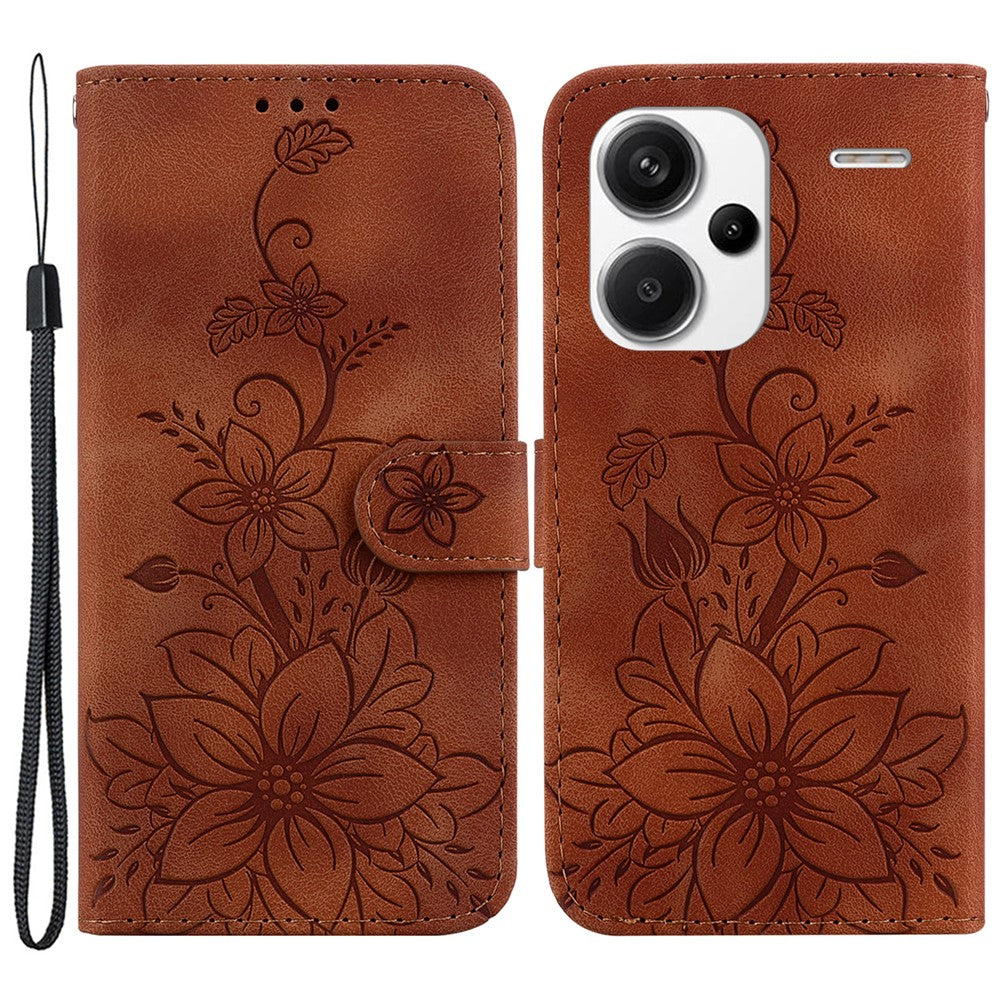 For Xiaomi Redmi Note 13 Pro+ 5G Wallet Case Flower Magnetic Leather Folio Phone Cover
