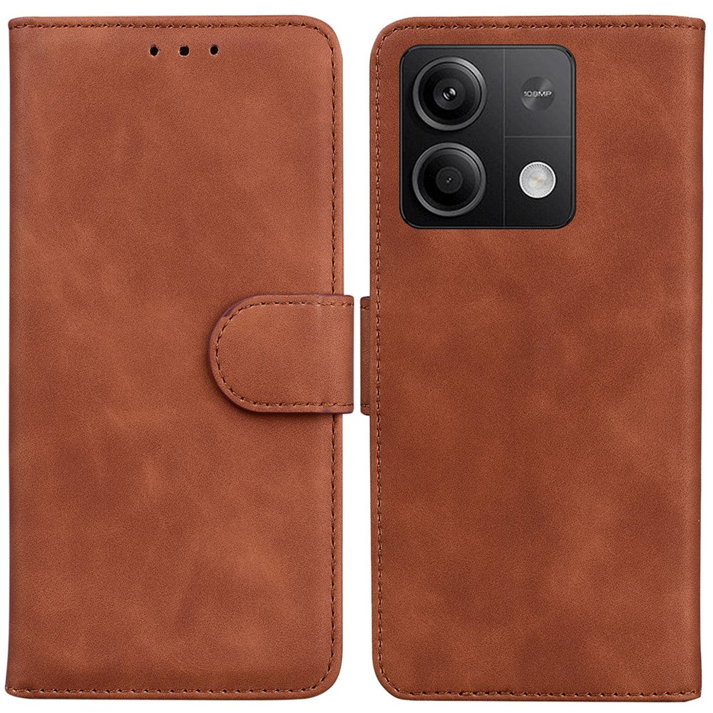 Xiaomi Redmi Note 13 5G / Note 13 5G (Kina) Läderfodral Enfärgat Plånboksfodral med Flip-Foder