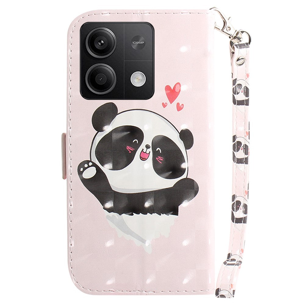 For Xiaomi Redmi Note 13 5G / Note 13 5G (China) Case 3D Pattern Print Leather Cover with Strap