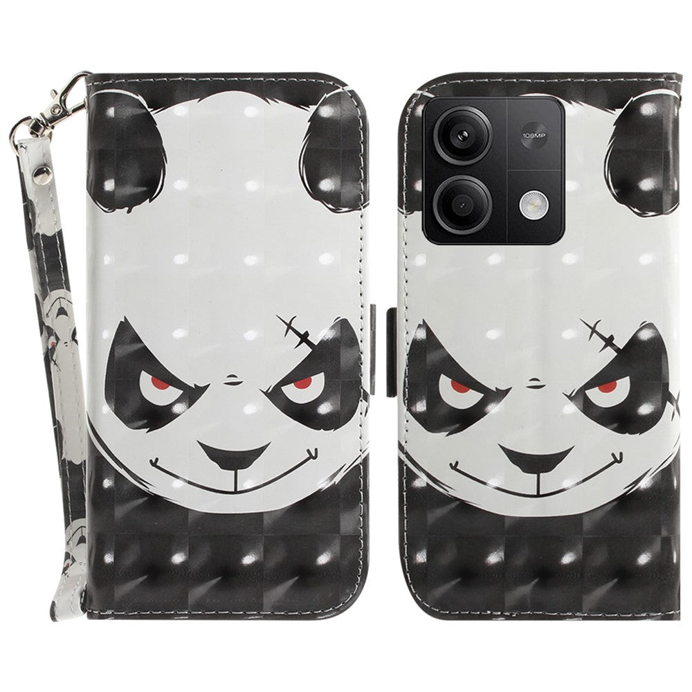 For Xiaomi Redmi Note 13 5G / Note 13 5G (China) Case 3D Pattern Print Leather Cover with Strap