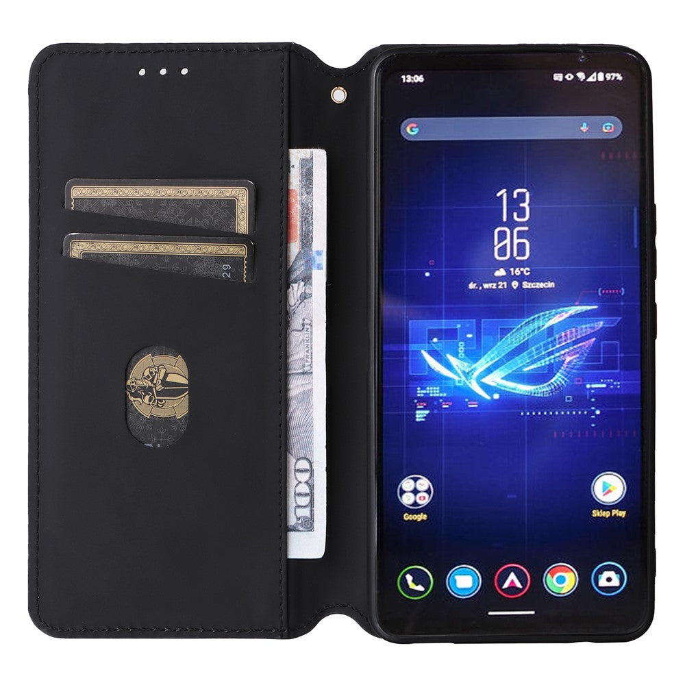 For Asus ROG Phone 8 Pro 5G / 8 5G Wallet Case Leather Magnetic Auto Closing Imprint Cover