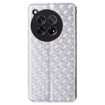 OnePlus Ace 3 5G / 12R 5G mobilskal Magnetiskt Rombmönster Läderfodral