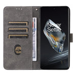For OnePlus Ace 3 5G / 12R 5G Leather Case Stand RFID Blocking Phone Cover with Hand Strap