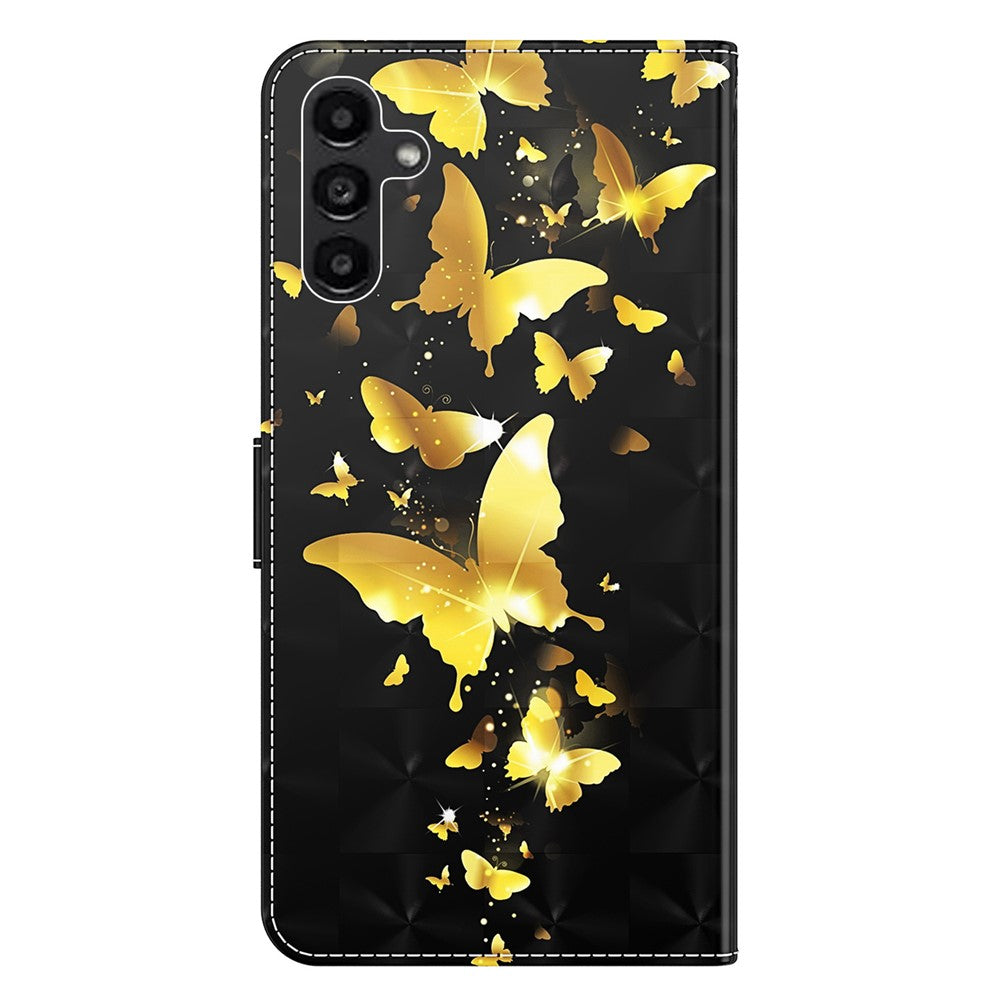 For Samsung Galaxy A35 5G Cell Phone Case PU Leather Stand Cover with 3D Pattern