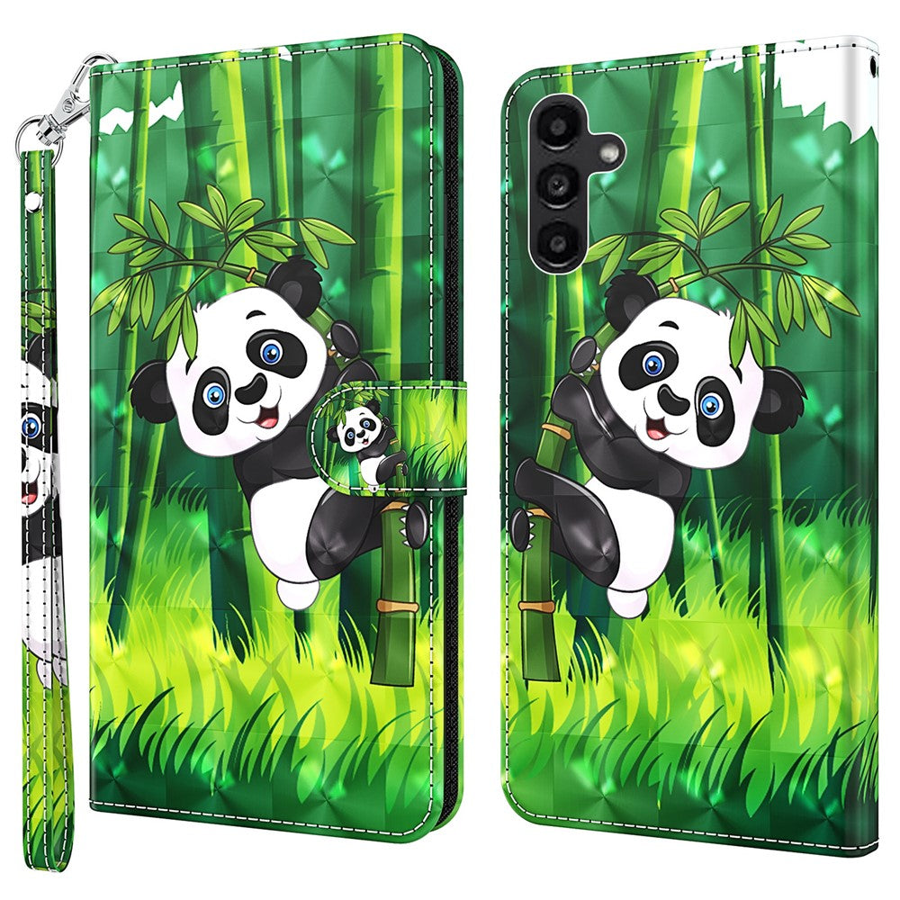 For Samsung Galaxy A35 5G Cell Phone Case PU Leather Stand Cover with 3D Pattern