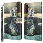 For Samsung Galaxy A35 5G Cell Phone Case PU Leather Stand Cover with 3D Pattern