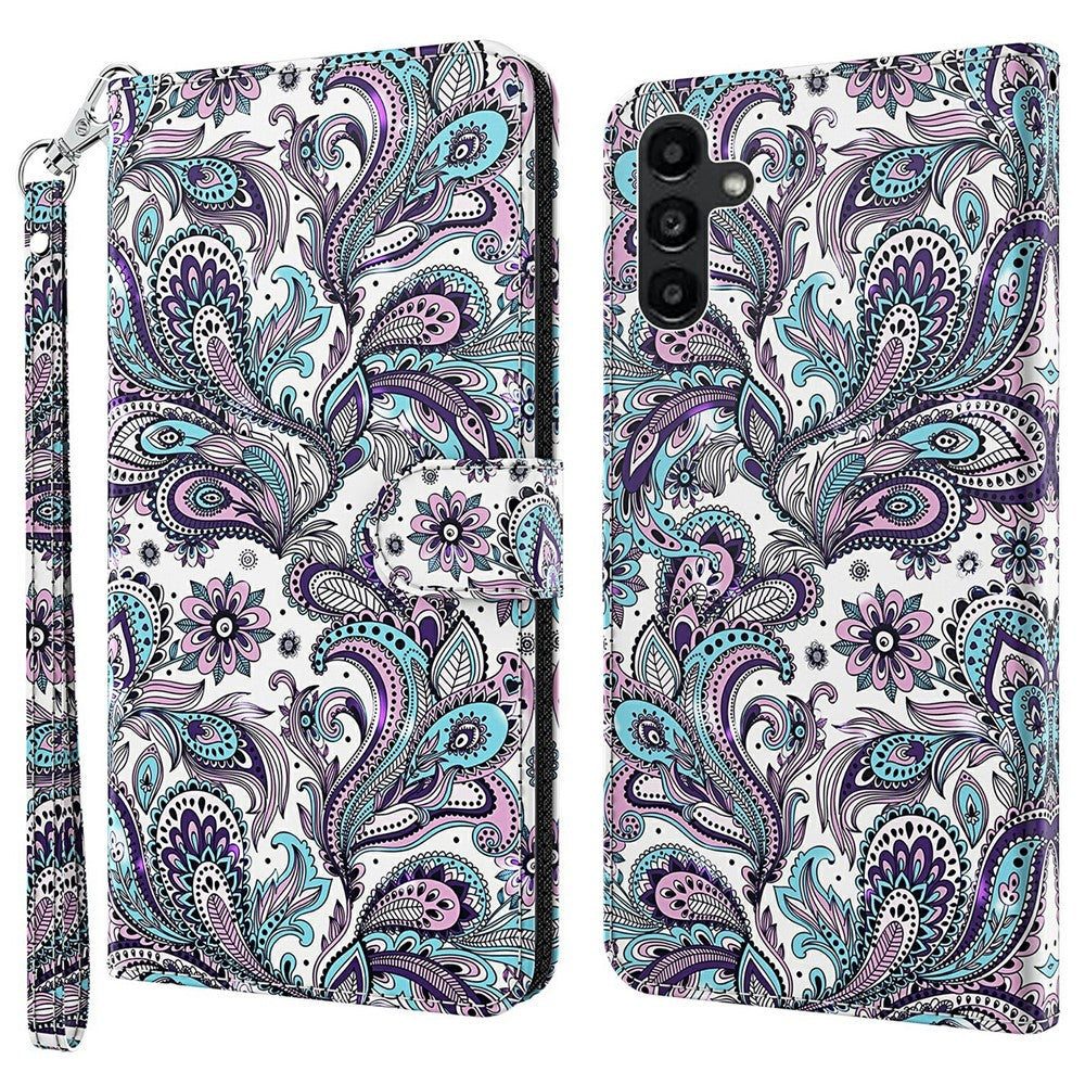 For Samsung Galaxy A35 5G Cell Phone Case PU Leather Stand Cover with 3D Pattern