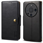 DENIOR For Huawei Mate 60 Leather Case Cowhide Texture Wallet Cover