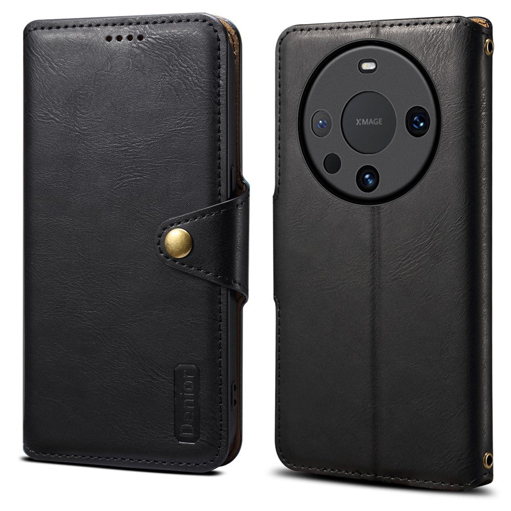 DENIOR For Huawei Mate 60 Pro / 60 Pro+ Case Cowhide Texture Card Holder Phone Cover