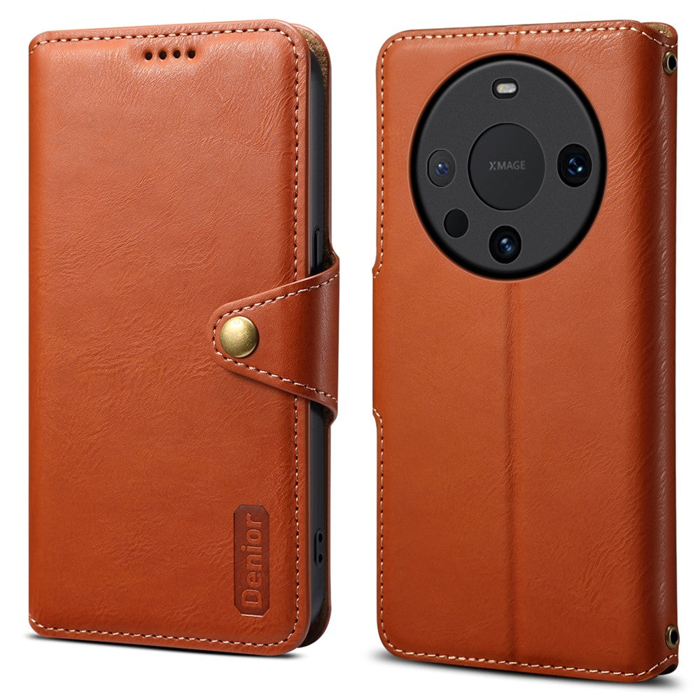 DENIOR For Huawei Mate 60 Pro / 60 Pro+ Case Cowhide Texture Card Holder Phone Cover