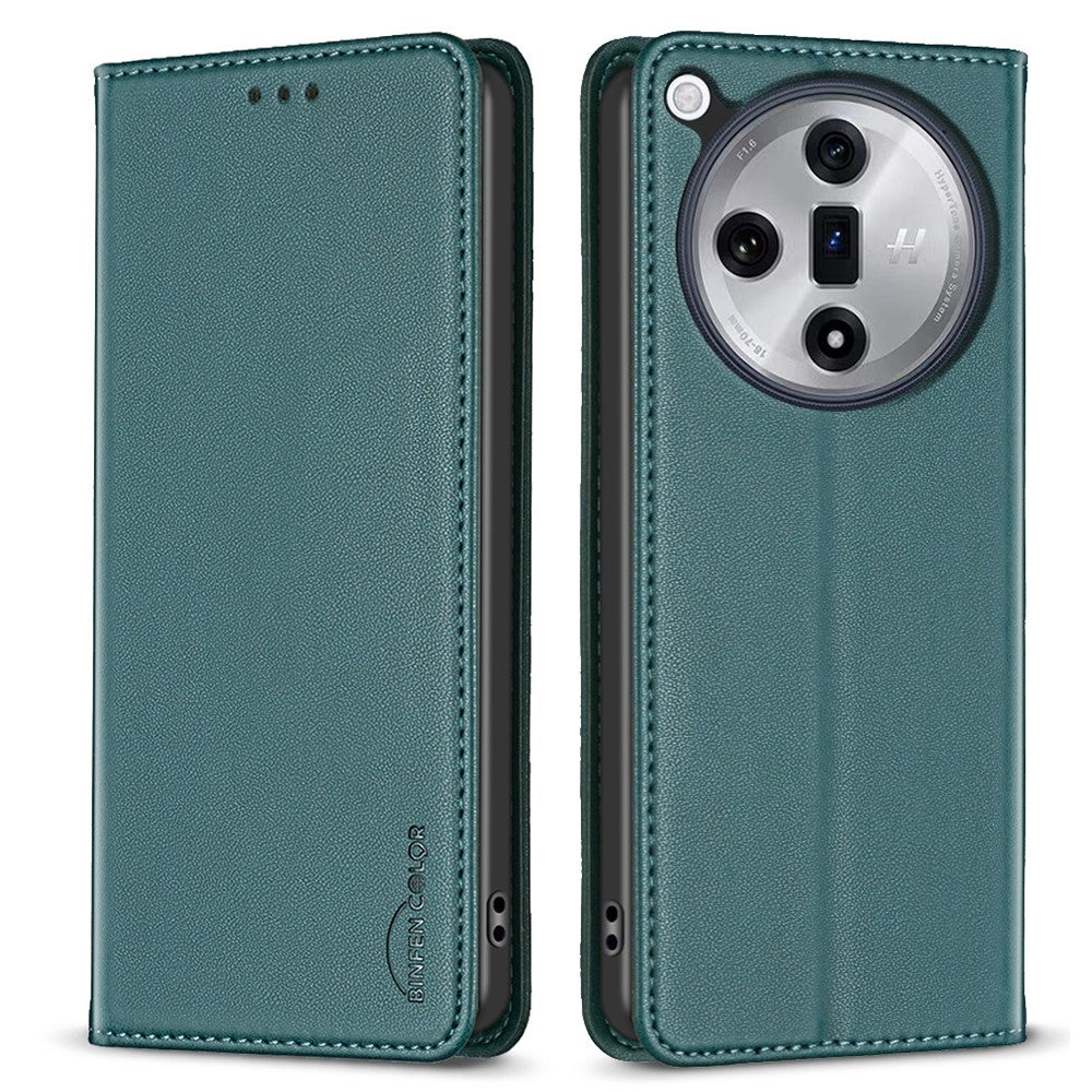 BINFEN COLOR BF18 För Oppo Find X7 Ultra mobilskal Magnetisk Stängning Flip Läderfodral