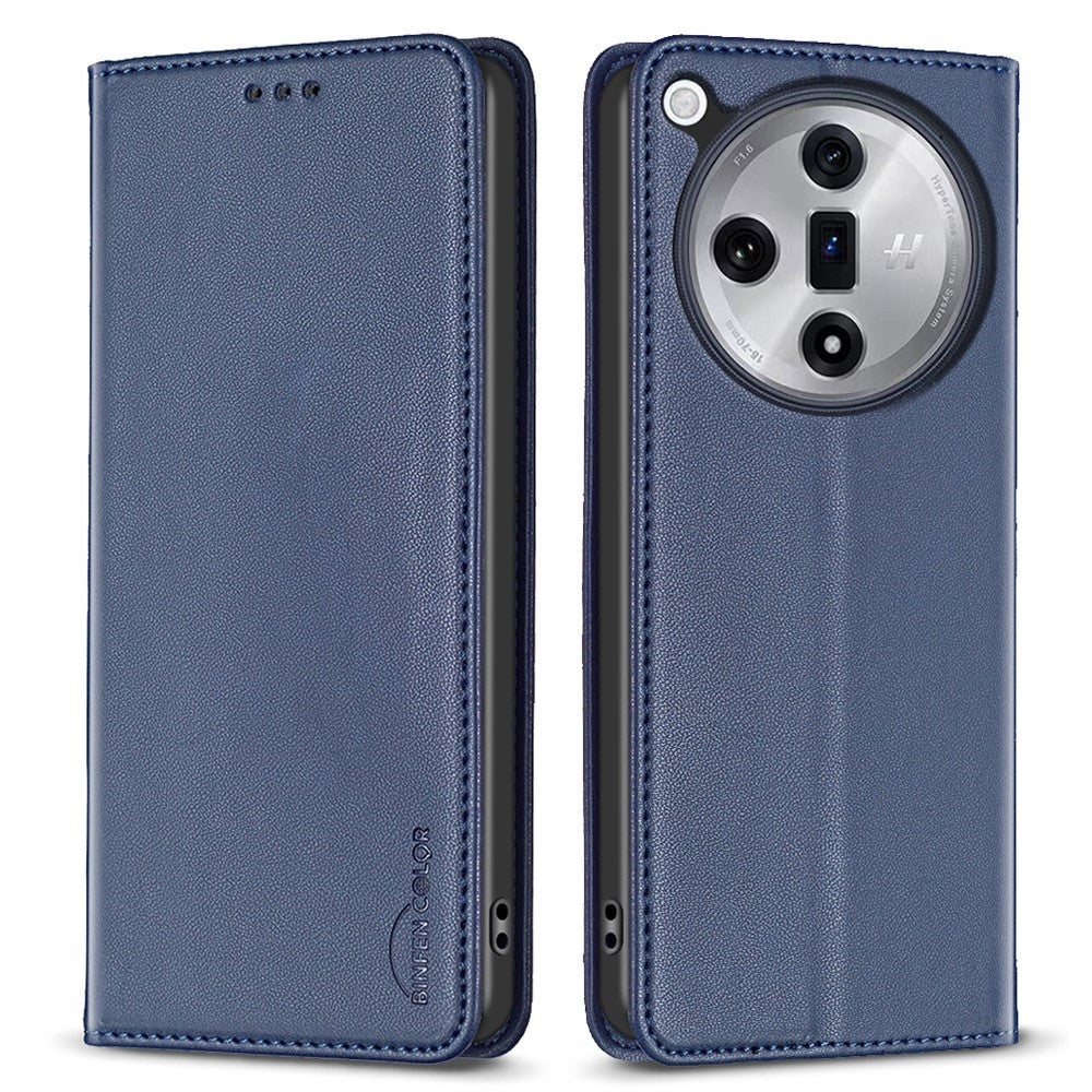 BINFEN COLOR BF18 För Oppo Find X7 Ultra mobilskal Magnetisk Stängning Flip Läderfodral