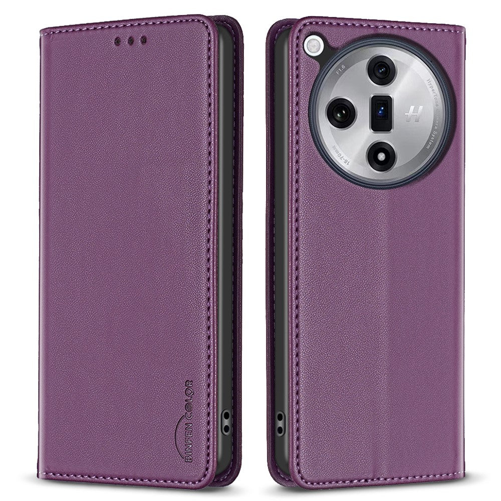 BINFEN COLOR BF18 För Oppo Find X7 Ultra mobilskal Magnetisk Stängning Flip Läderfodral