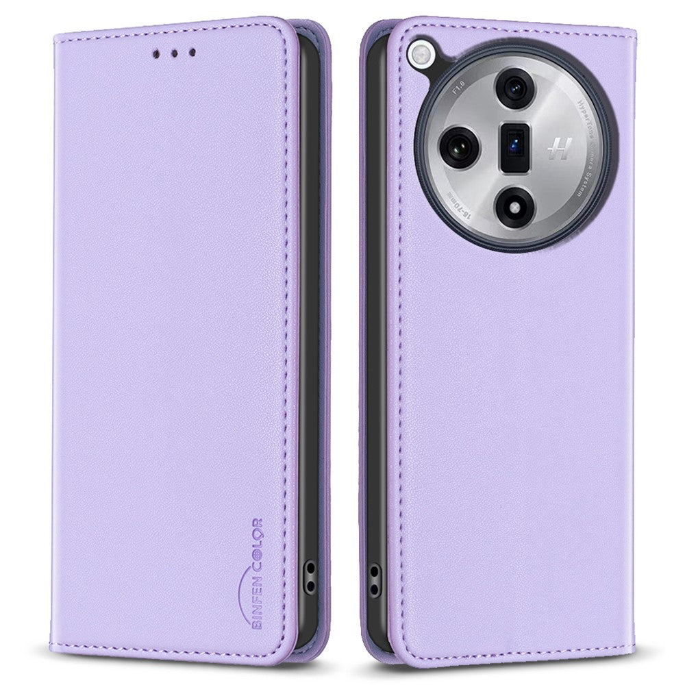 BINFEN COLOR BF18 För Oppo Find X7 Ultra mobilskal Magnetisk Stängning Flip Läderfodral