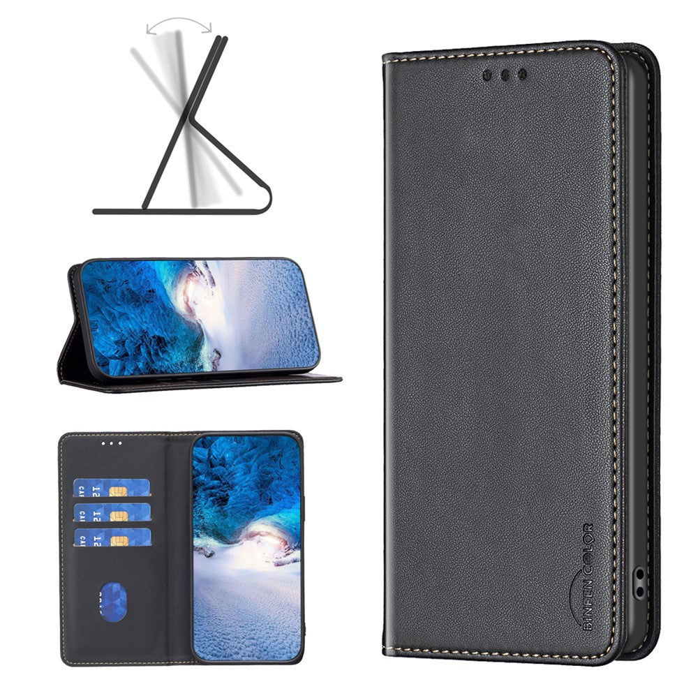 BINFEN COLOR BF18 For Oppo A59 5G Cover Magnetic Closure Card Slots Phone Case