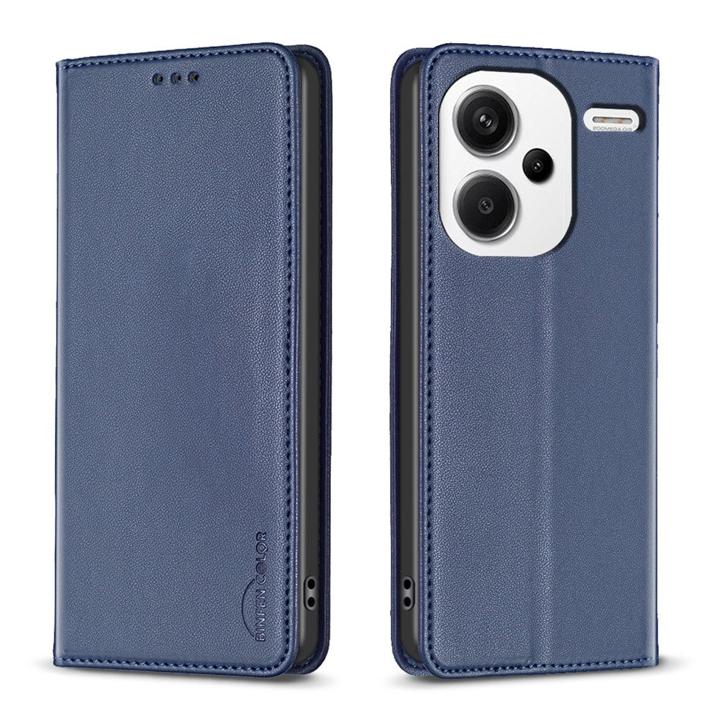 BINFEN COLOR BF18 For Xiaomi Redmi Note 13 Pro+ 5G Leather Phone Case Cover with Card Holder Stand
