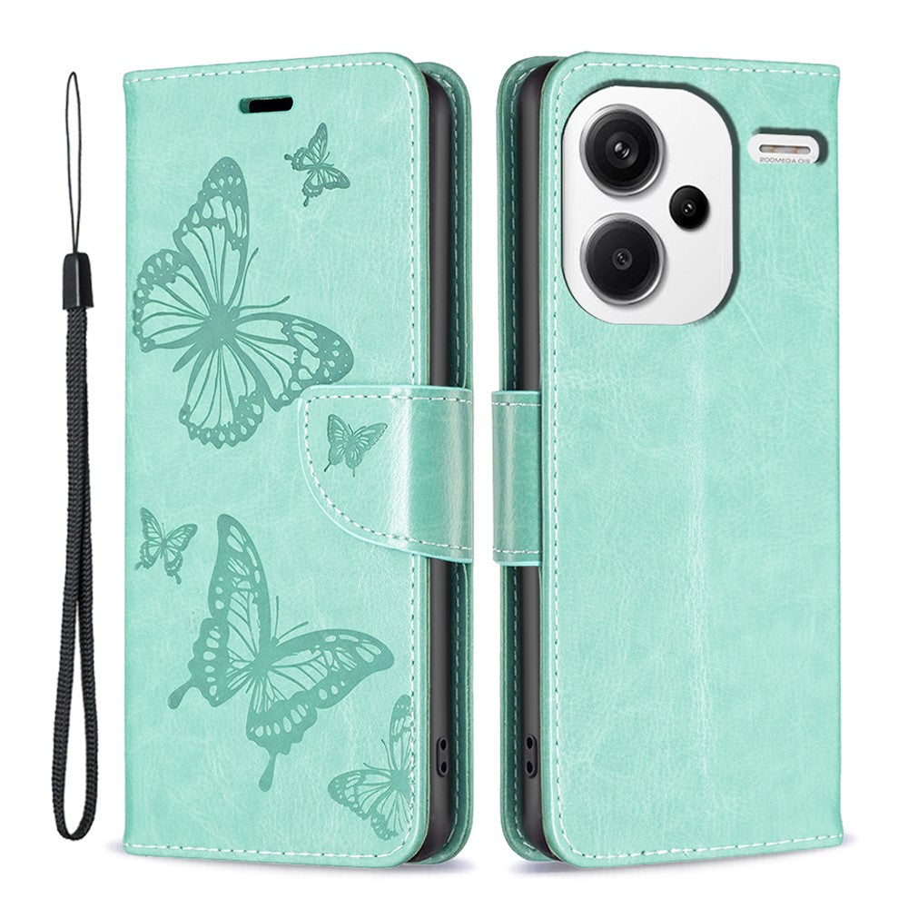 For Xiaomi Redmi Note 13 Pro+ 5G Leather Case with Wallet Stand Butterfly Imprinted