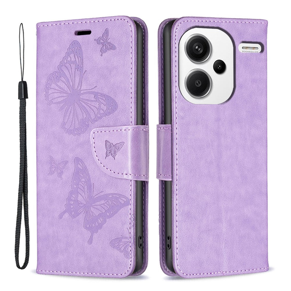 For Xiaomi Redmi Note 13 Pro+ 5G Leather Case with Wallet Stand Butterfly Imprinted