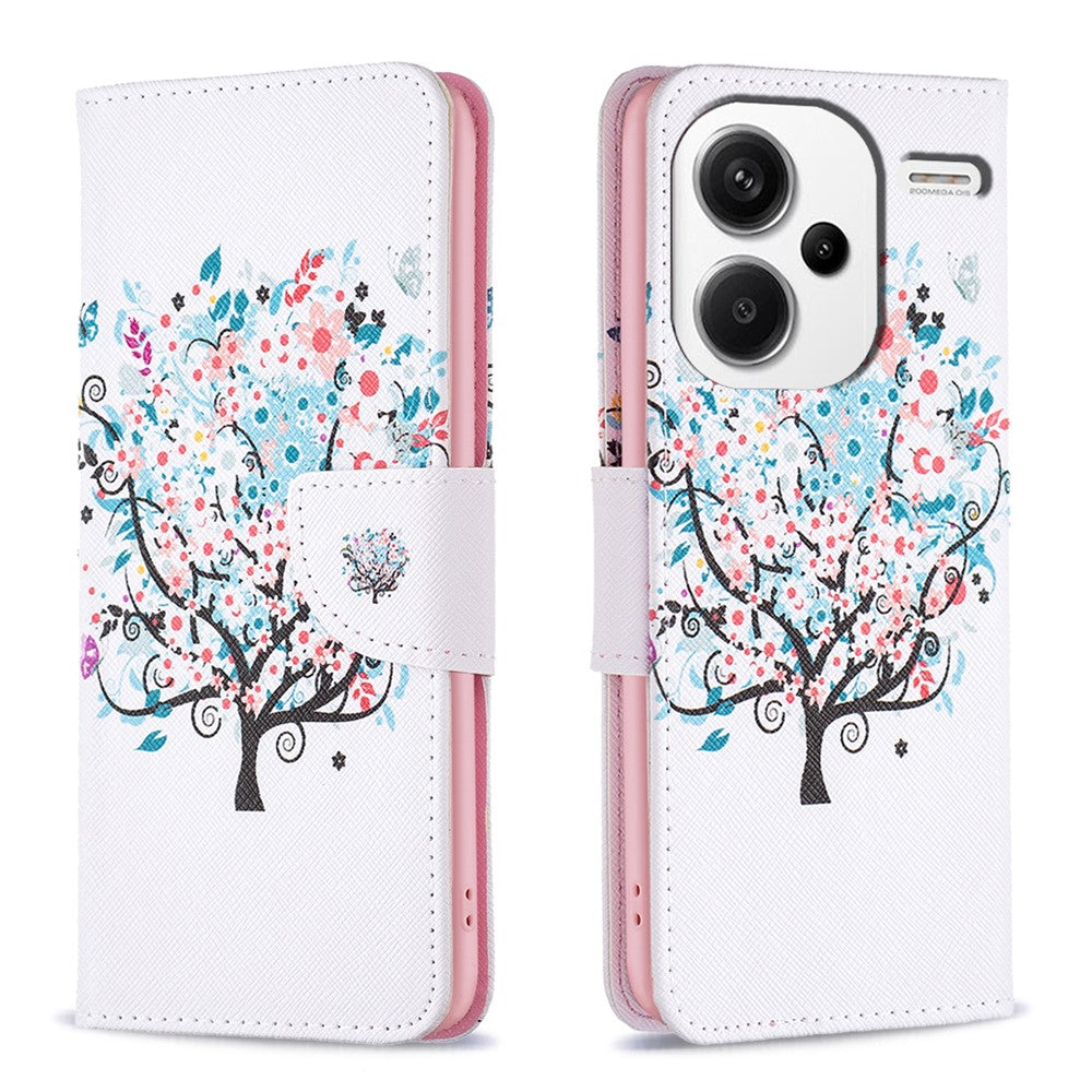 For Xiaomi Redmi Note 13 Pro+ 5G Case with Card Holder PU Leather Pattern Printed Phone Cover