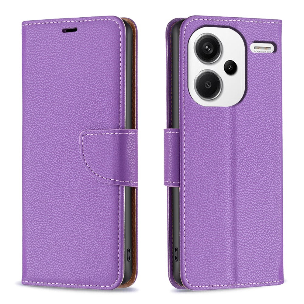 For Xiaomi Redmi Note 13 Pro+ 5G Wallet Case with Wrist Strap Litchi Texture Leather Phone Stand Cover