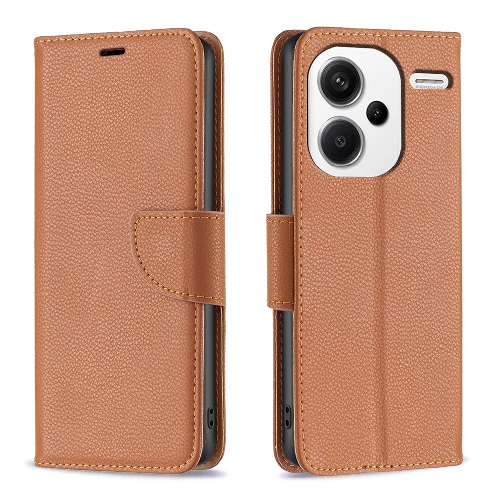 For Xiaomi Redmi Note 13 Pro+ 5G Wallet Case with Wrist Strap Litchi Texture Leather Phone Stand Cover