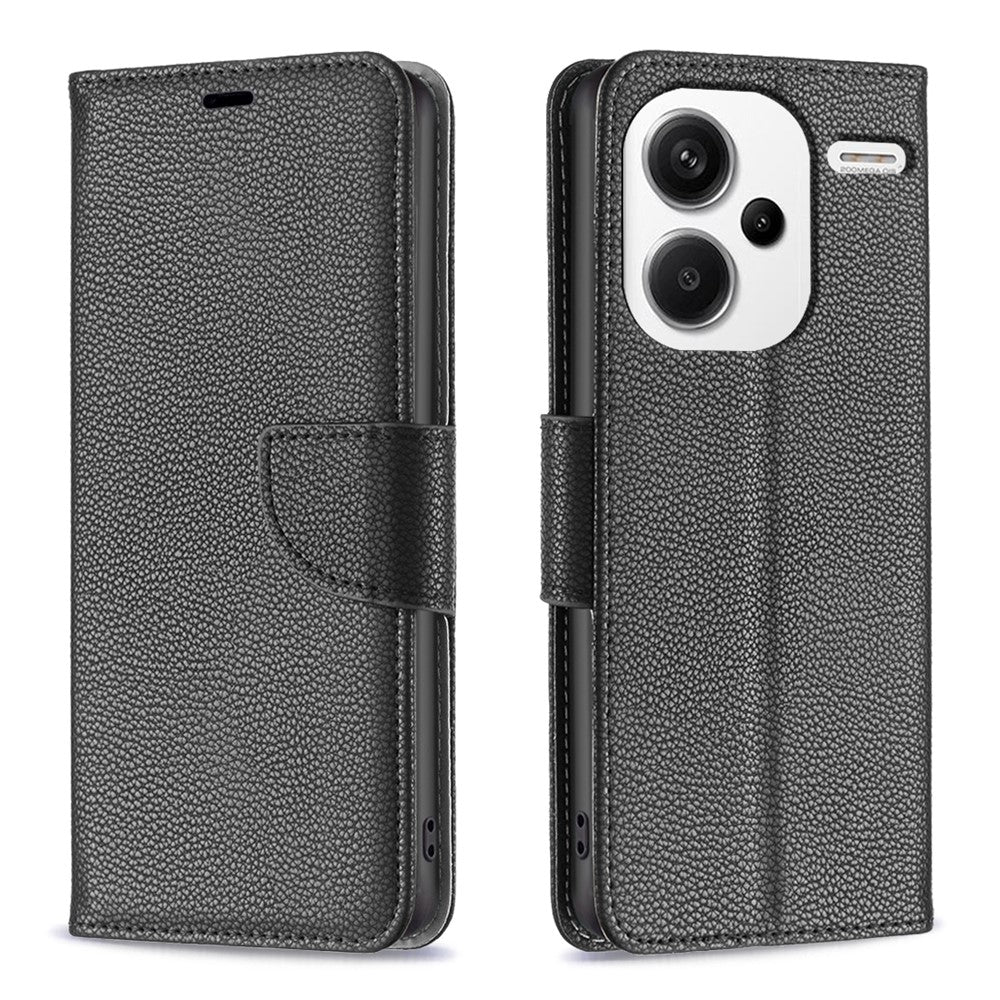 Xiaomi Redmi Note 13 Pro+ 5G Plånboksfodral med handledsrem Litchitexturerat läderfodral för mobil