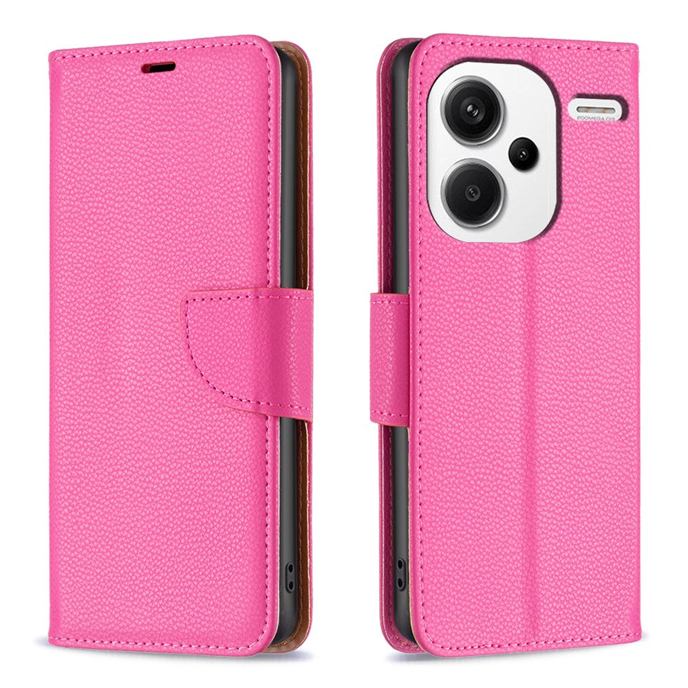 For Xiaomi Redmi Note 13 Pro+ 5G Wallet Case with Wrist Strap Litchi Texture Leather Phone Stand Cover