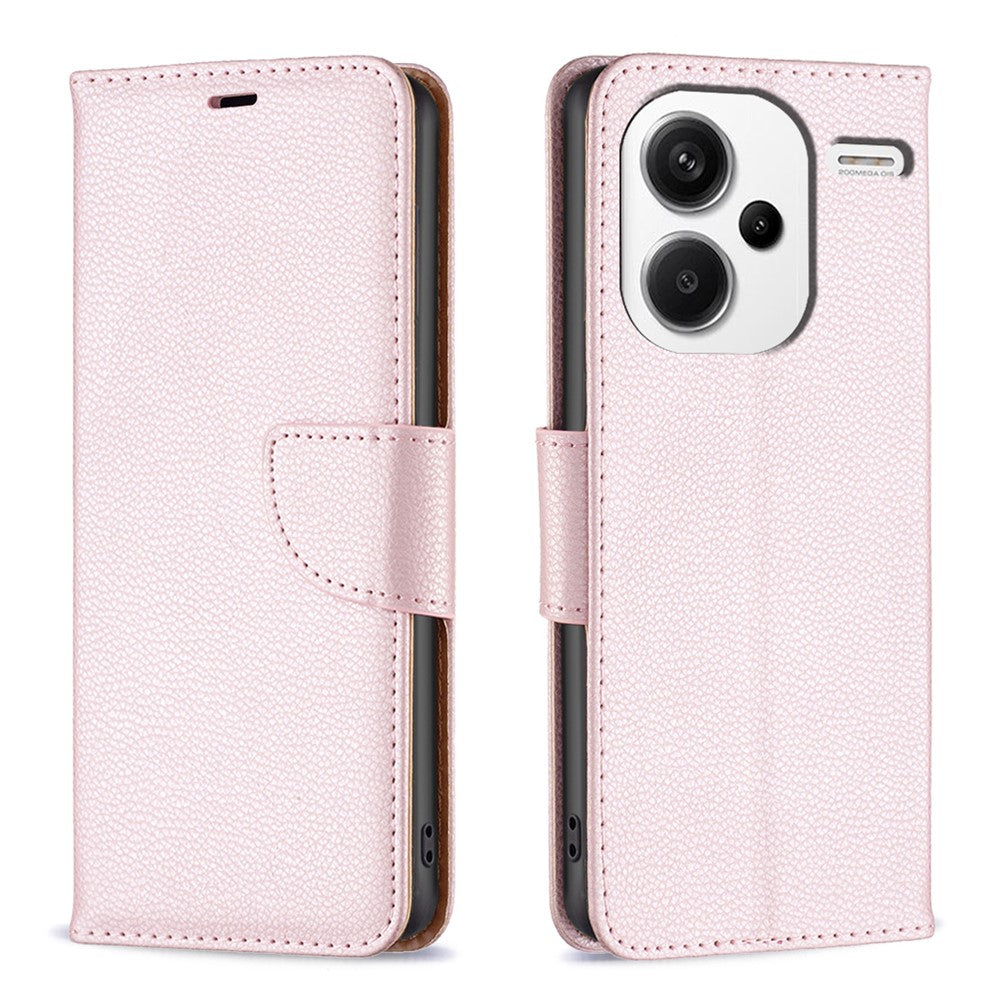 For Xiaomi Redmi Note 13 Pro+ 5G Wallet Case with Wrist Strap Litchi Texture Leather Phone Stand Cover
